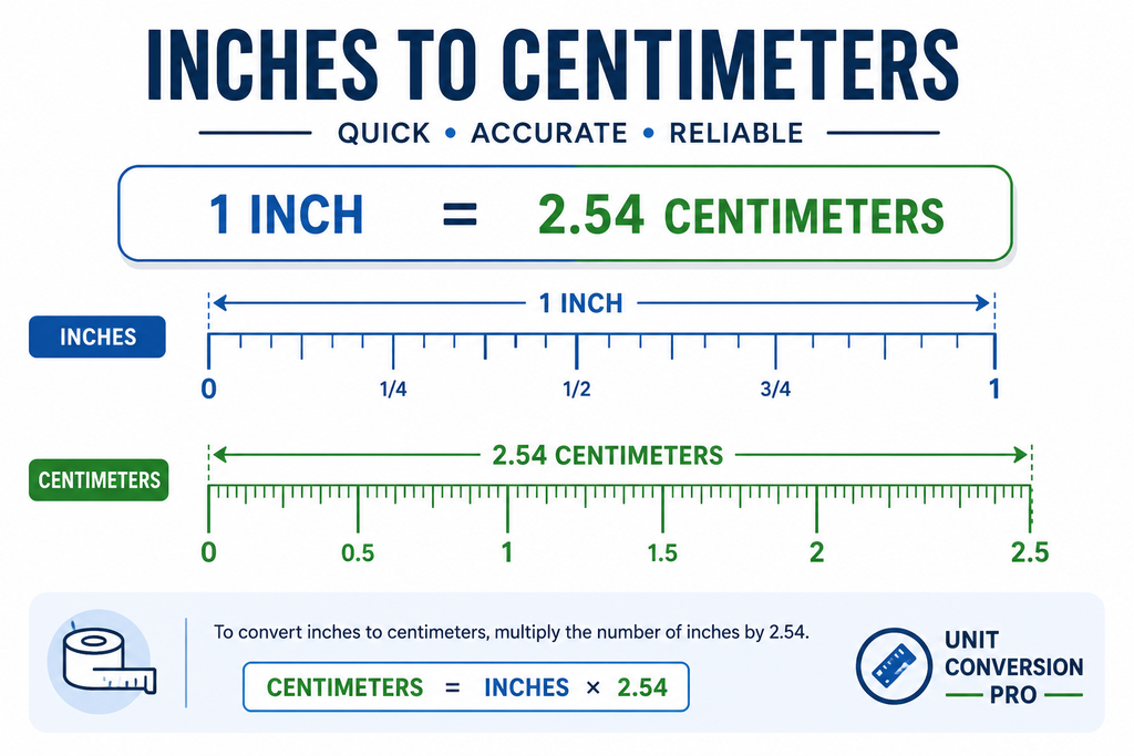 Inches to centimeters converter